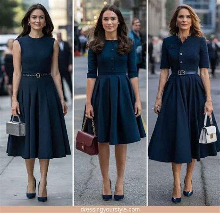 What can I wear with a navy floral dress?