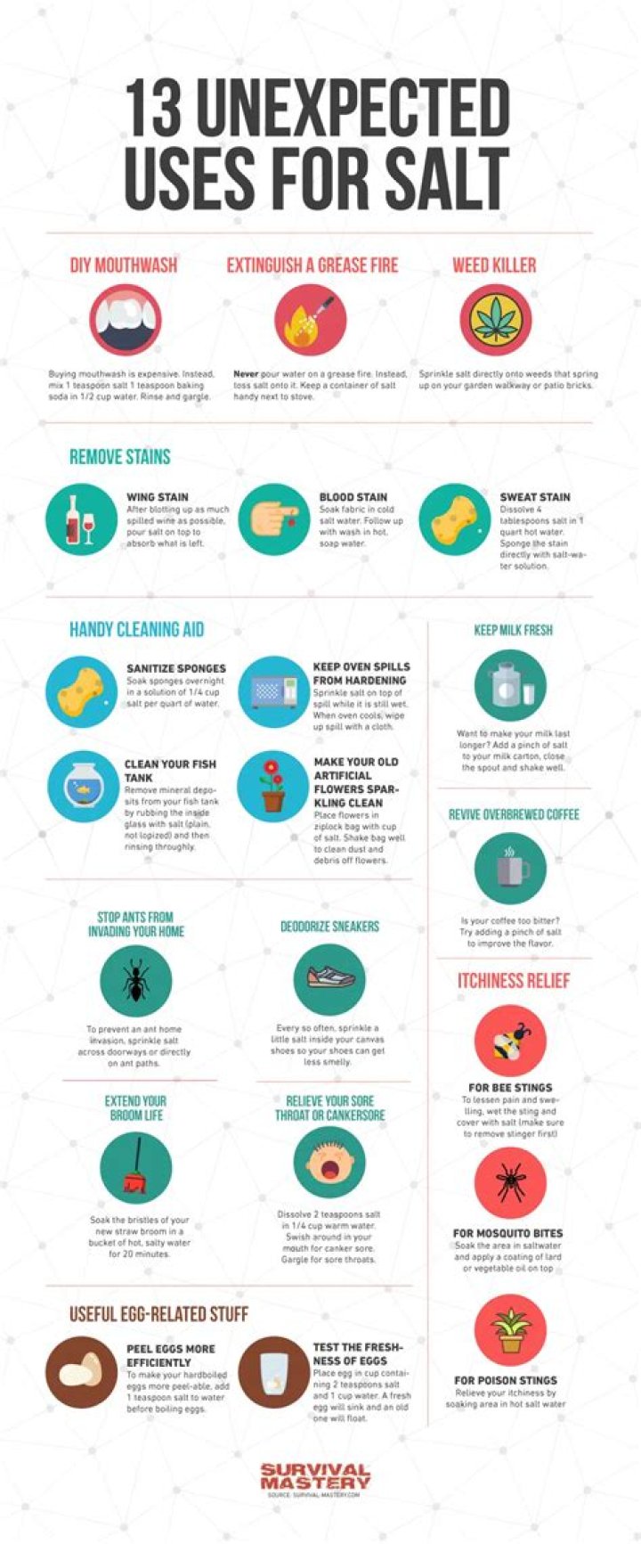 What can salt be used for survival?