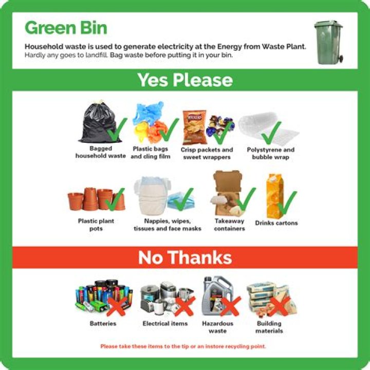 What can you not put in a green bin?