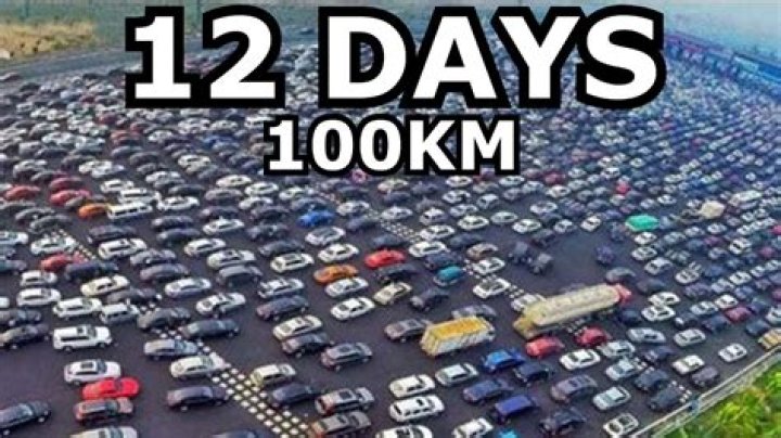 What caused the world's longest traffic jam?