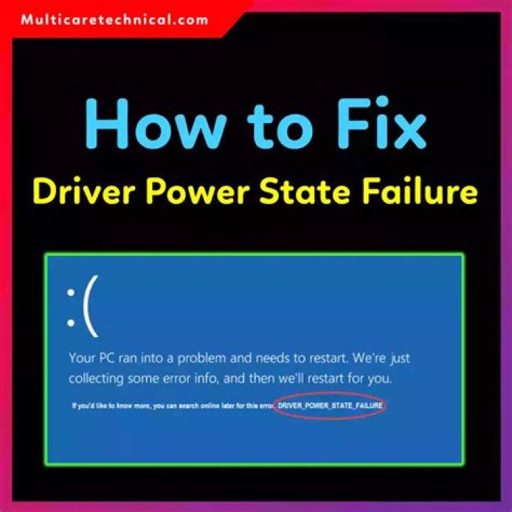 What causes a driver power state failure?