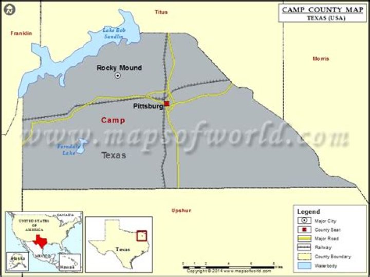 What cities are in Camp County Texas?