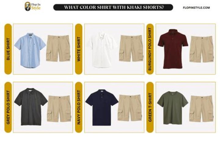 What color goes well with khaki shorts?