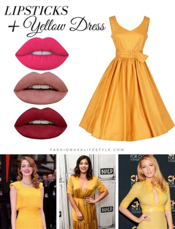 What color lipstick should I wear with a yellow dress?