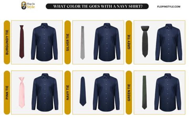What color tie goes with navy blue shirt?