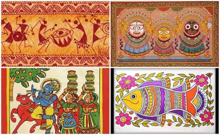 What Colours are used in folk painting?