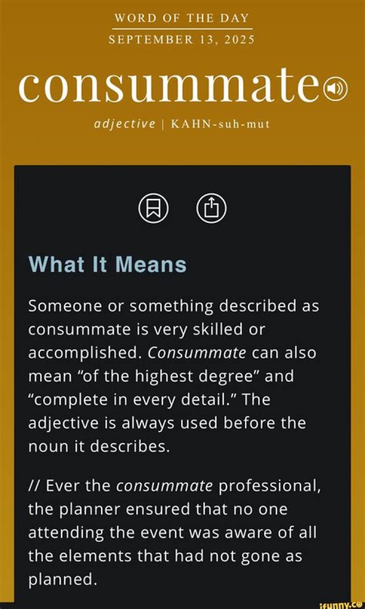 What consummate means?