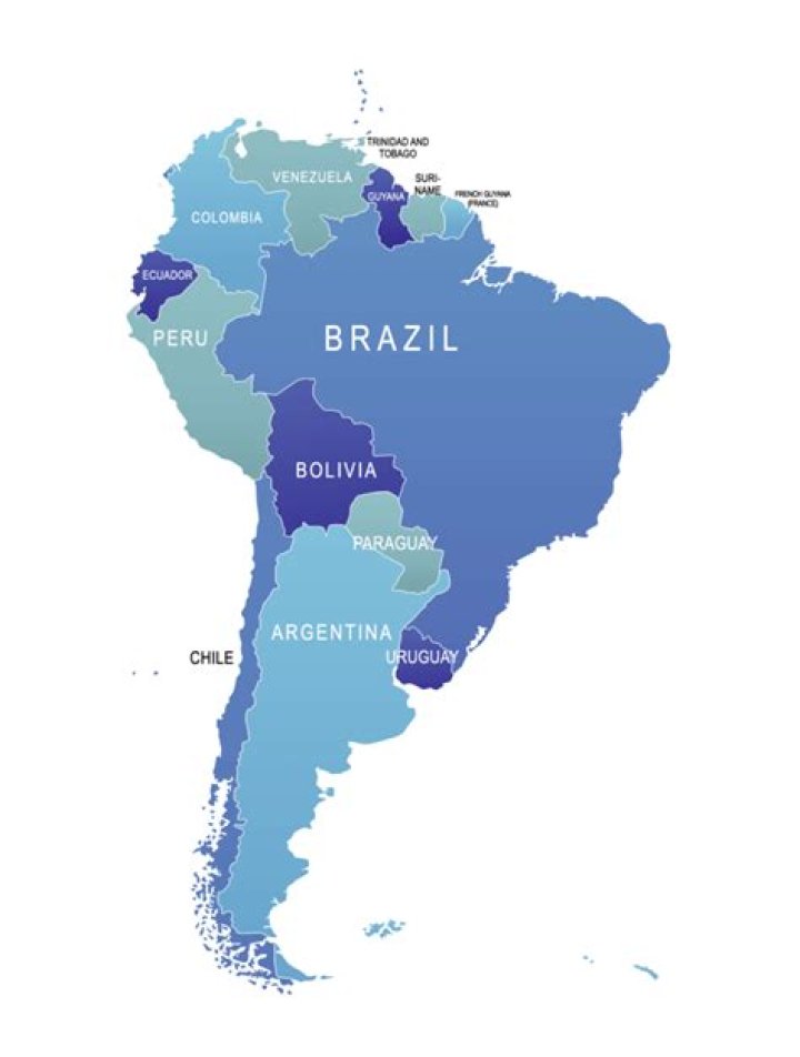 What country is between Brazil and Argentina?
