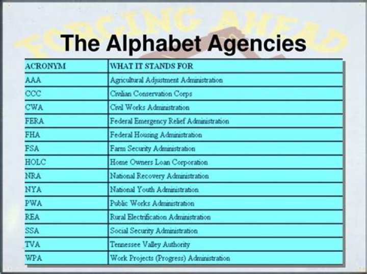 What did alphabet agencies do?