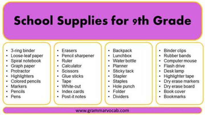 What do 2nd graders need for school supplies?