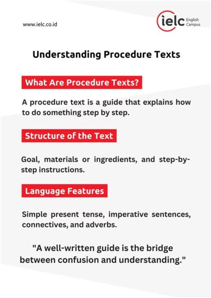 What do procedural texts tell us?