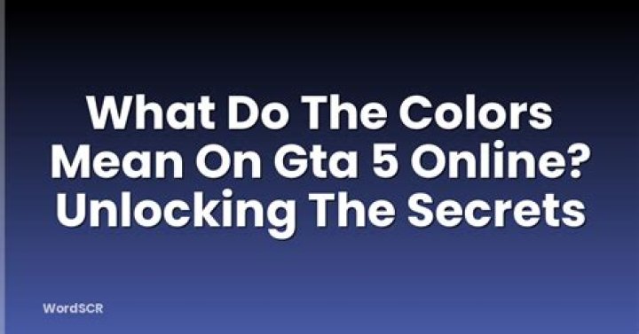 What do the colors mean on GTA 5 Online?
