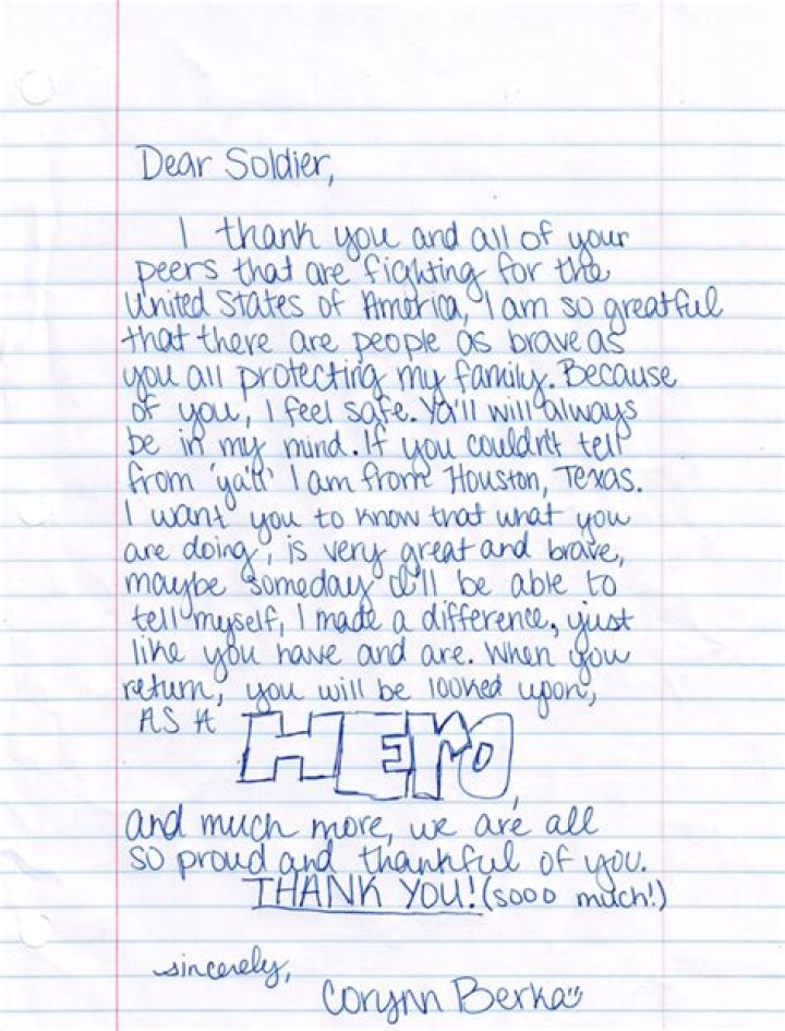 What do you write to someone in the military?