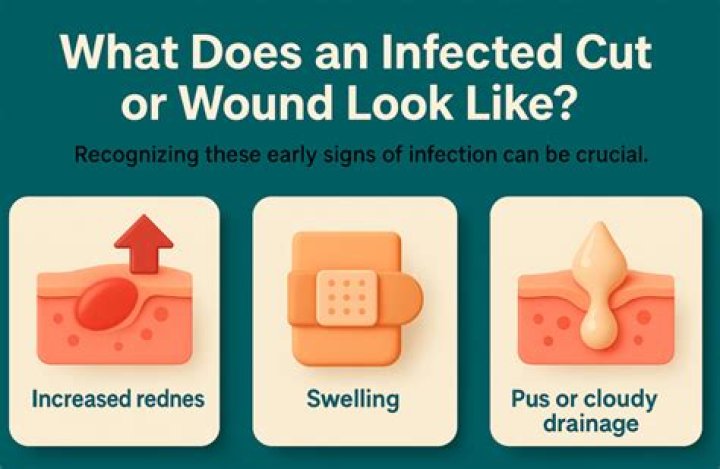 What does a red line coming from a wound mean?