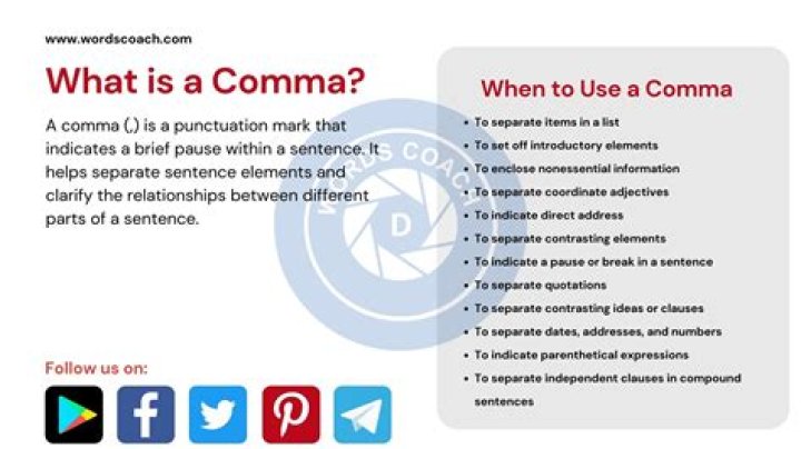 What does comma mean in slang?