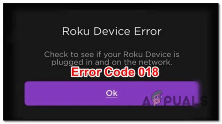 What does error 018 mean on Roku?