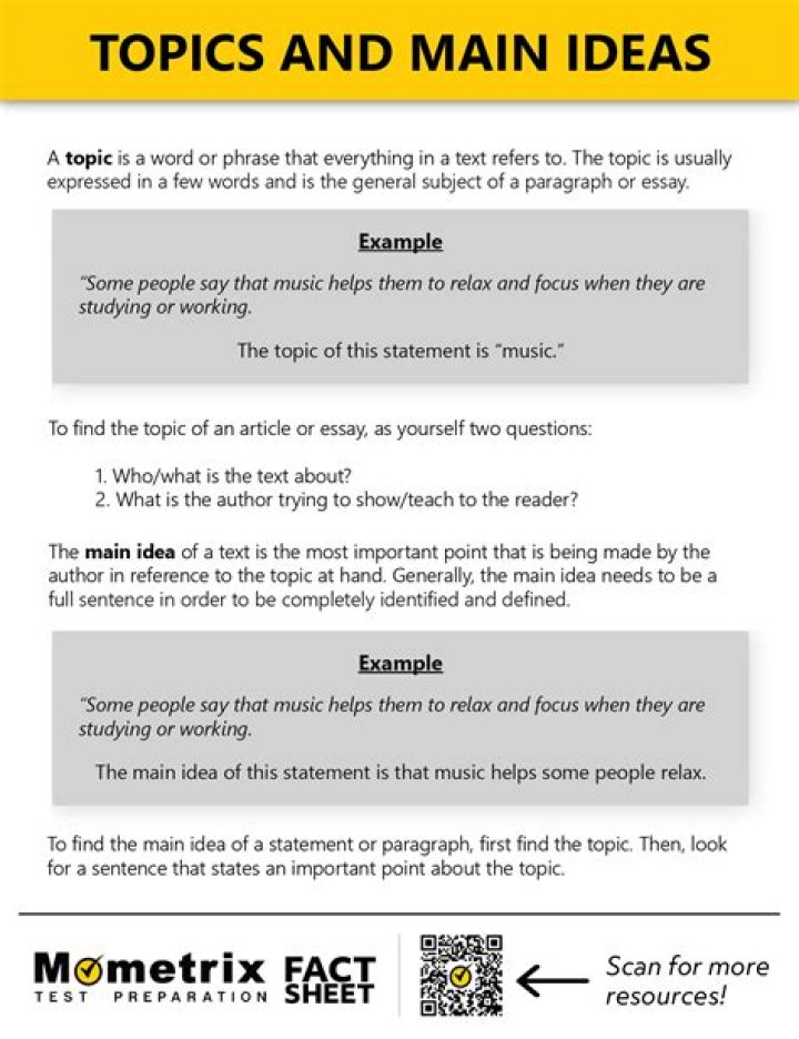 What does main topic mean?
