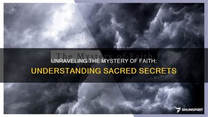 What does mystery of faith mean?