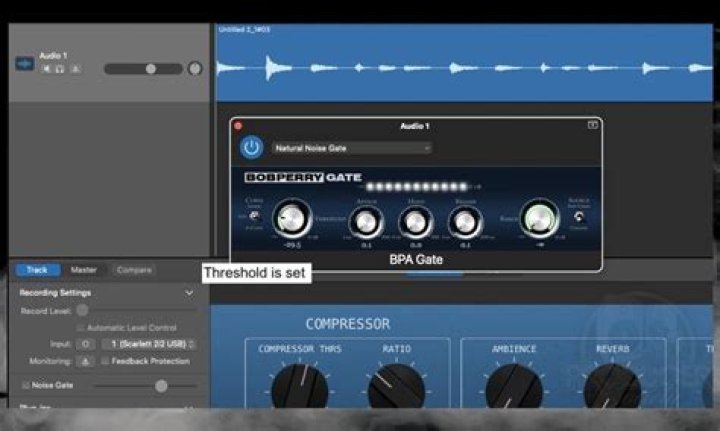 What does noise gate do in GarageBand?