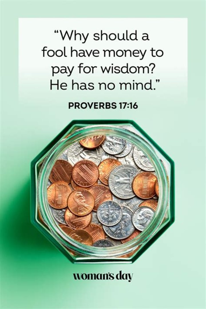 What does the book of Proverbs say about money?