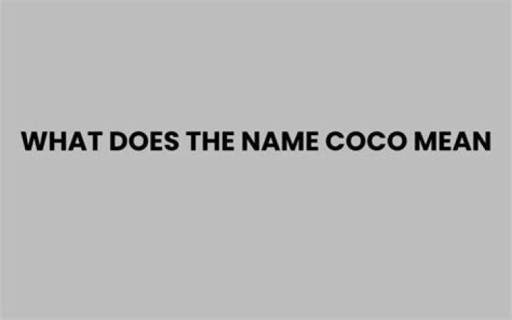 What does the name Coco mean for a boy?