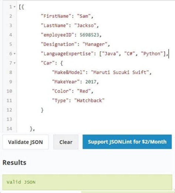 What does valid JSON look like?