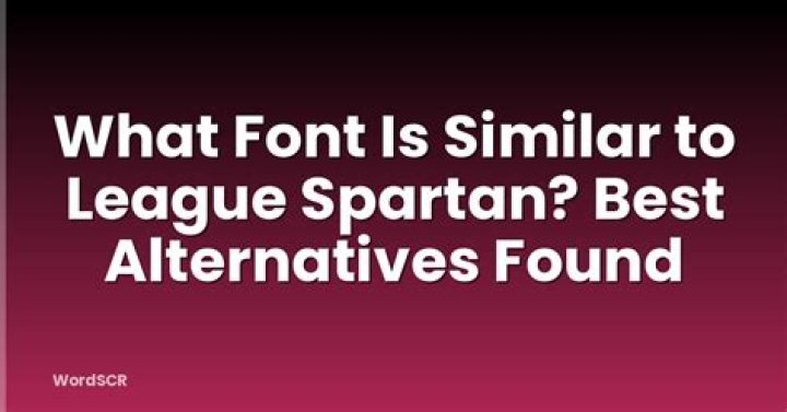 What font is similar to league Spartan?