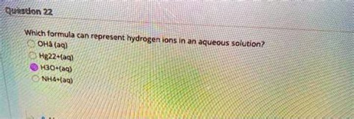 What formula can represent hydrogen ions in an aqueous solution?