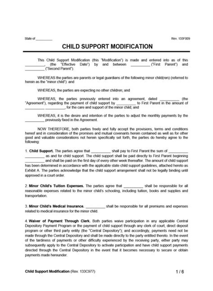What happens at a child support modification hearing?