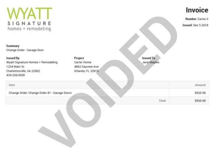 What happens when you void an invoice?