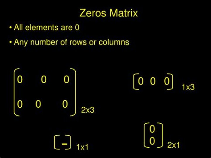 What has happened if you have an entire row of zeros in a matrix?