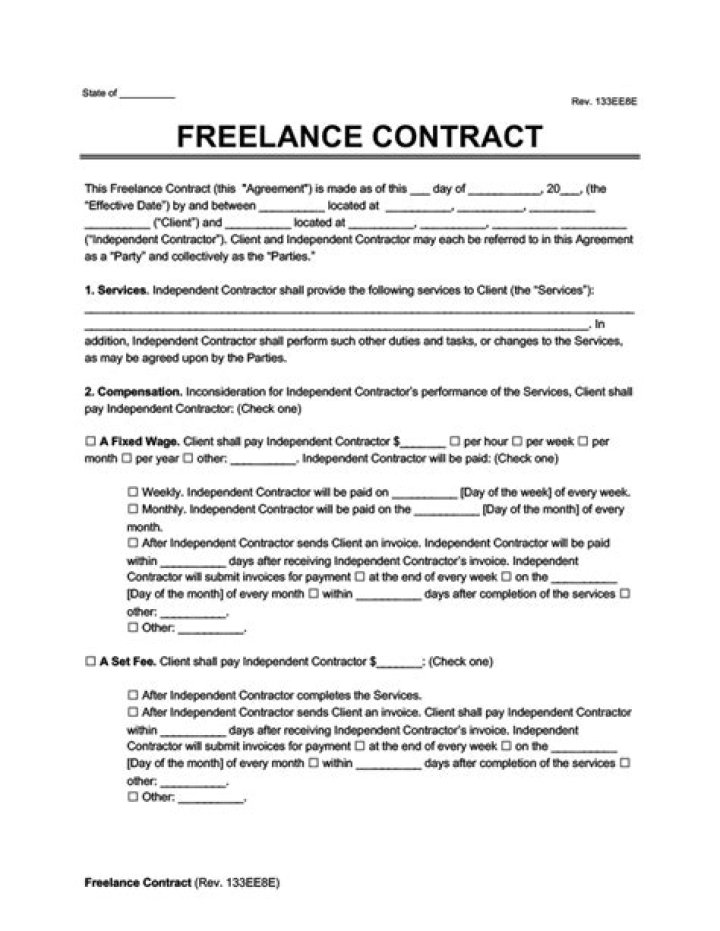 What is a freelance contract definition?