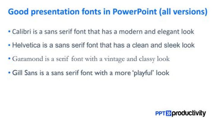 What is a good font for a PowerPoint presentation?