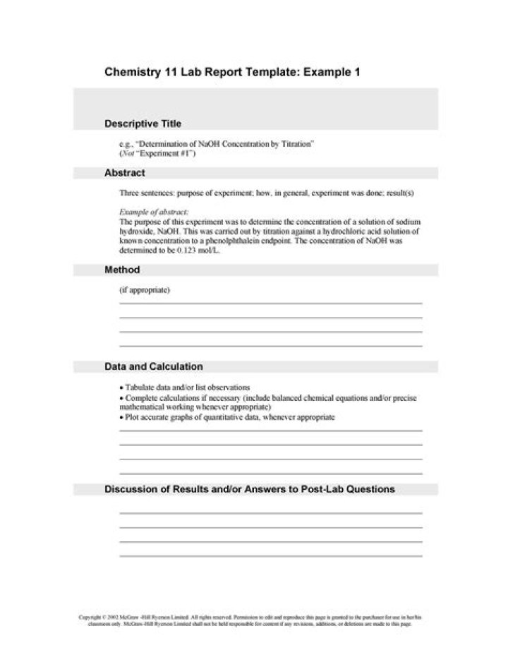 What is a lab report supposed to look like?