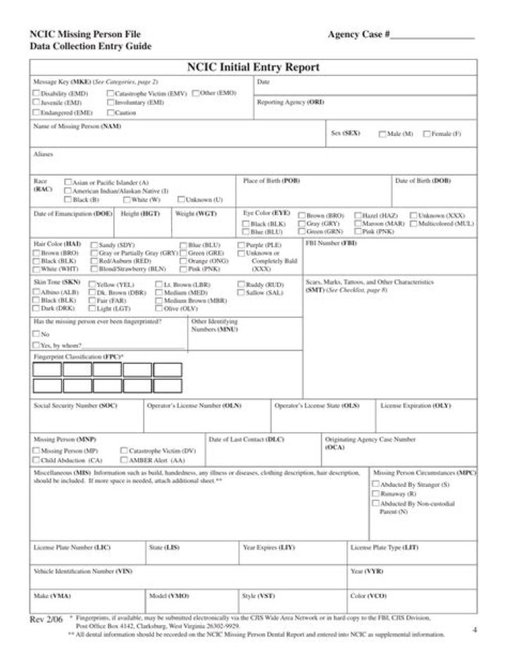 What is a NCIC report?
