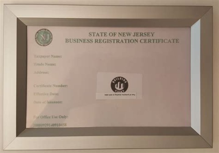 What is a NJ business registration certificate?