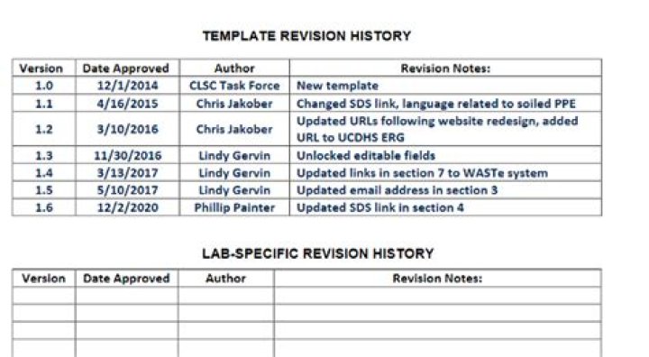 What is a revision history?