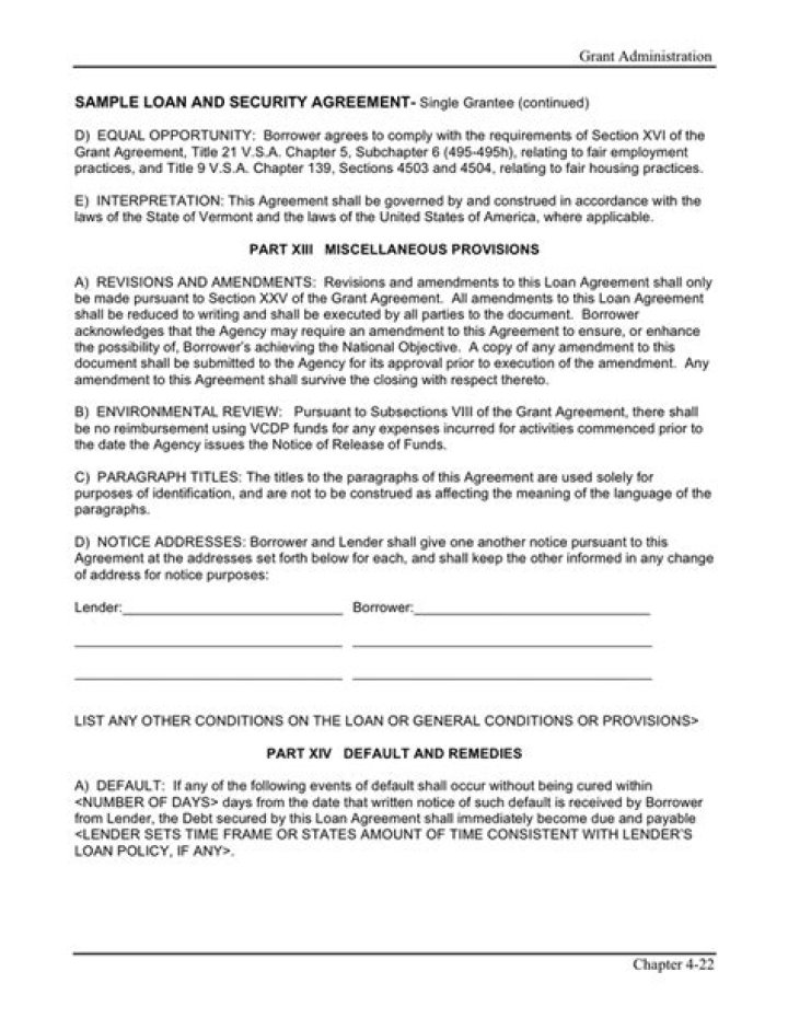 What is a security agreement in a loan?