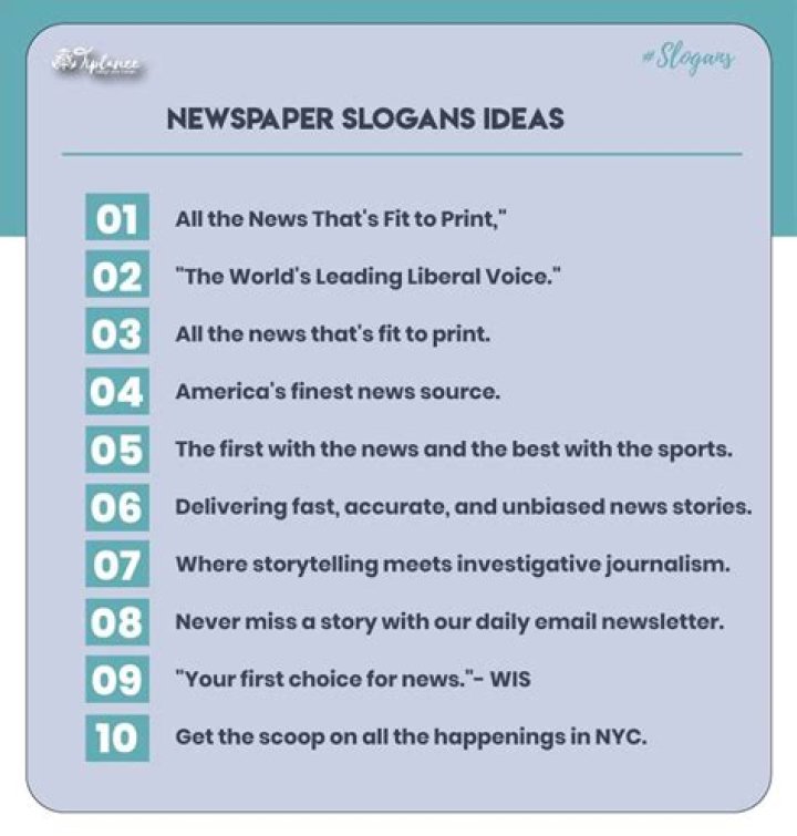 What is a tagline for a newspaper?