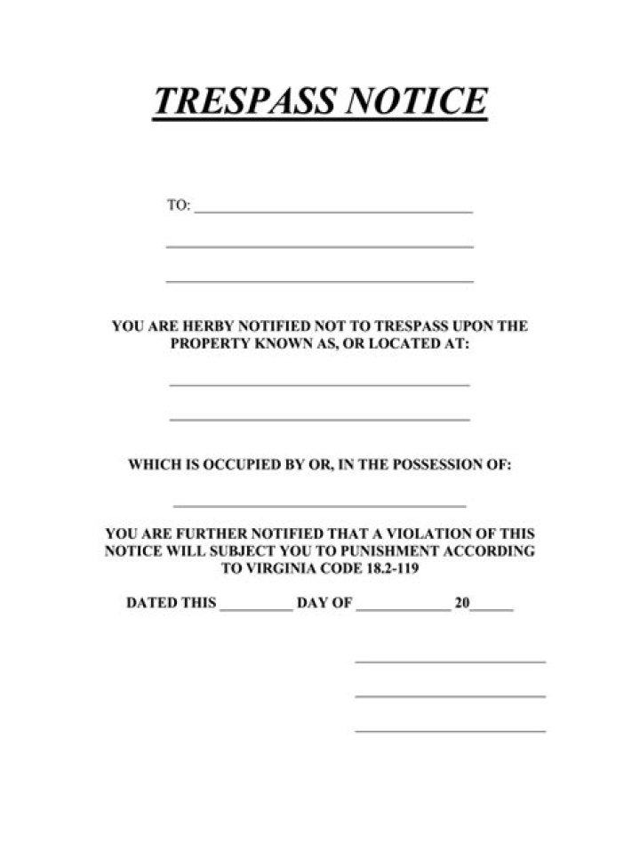 What is a trespass letter?