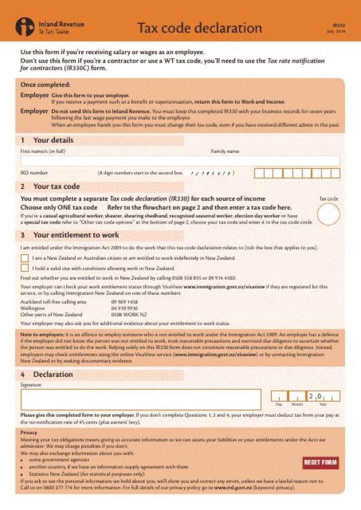 What is an IR330 form?