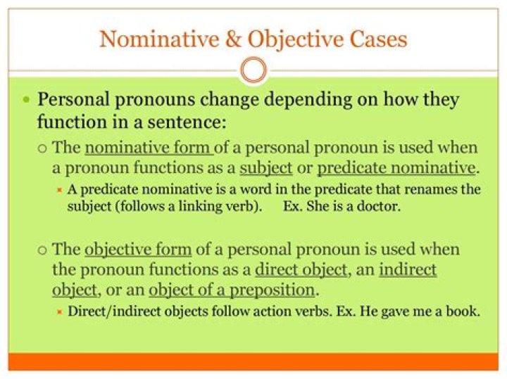 What is an objective case pronoun?