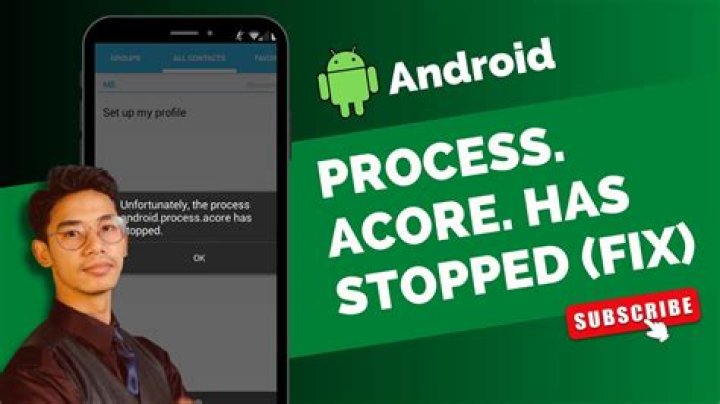 What is Android process Acore has stopped unexpectedly?