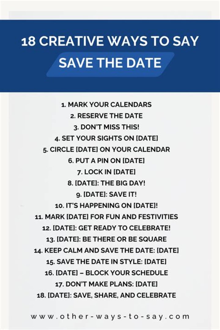 What is another way to say save the date?