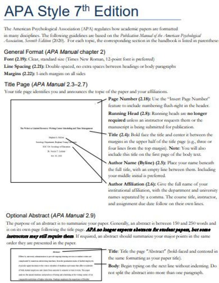 What is APA 7th edition format?