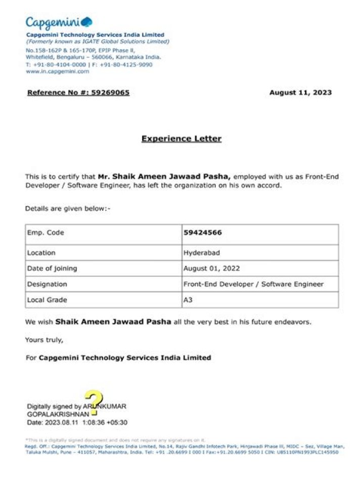What is authorization date Capgemini?