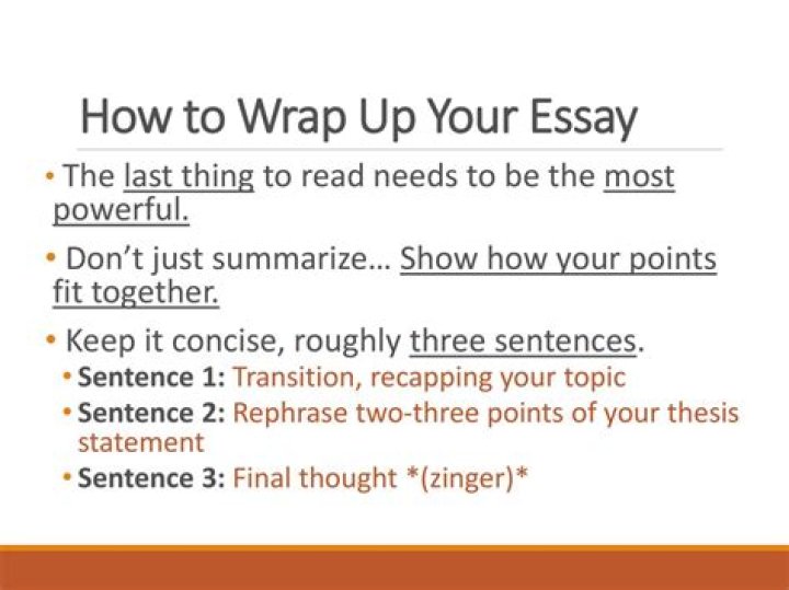 What is contained in a wrap up sentence?