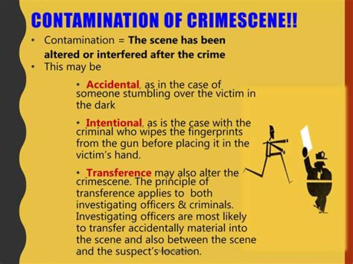 What is contamination of a crime scene?