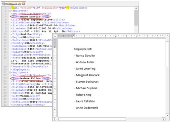 What is custom XML data in Word?