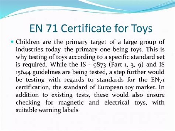 What is en71 certificate?